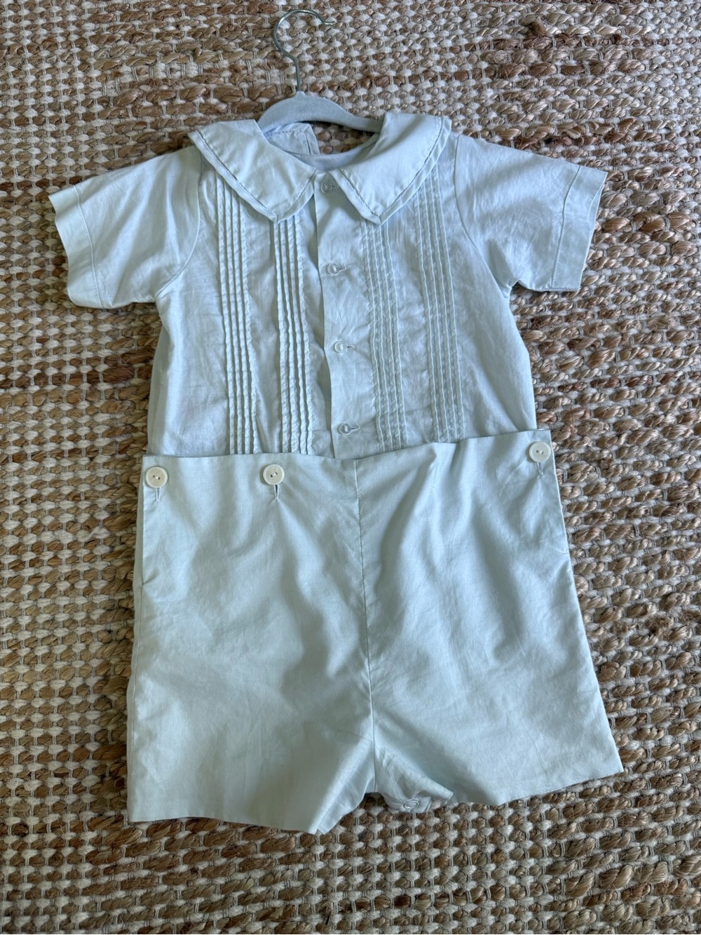 Heirloom Baby Sen by Remember Nguyen - Joseph Button-On Suit - 3T - Light Blue